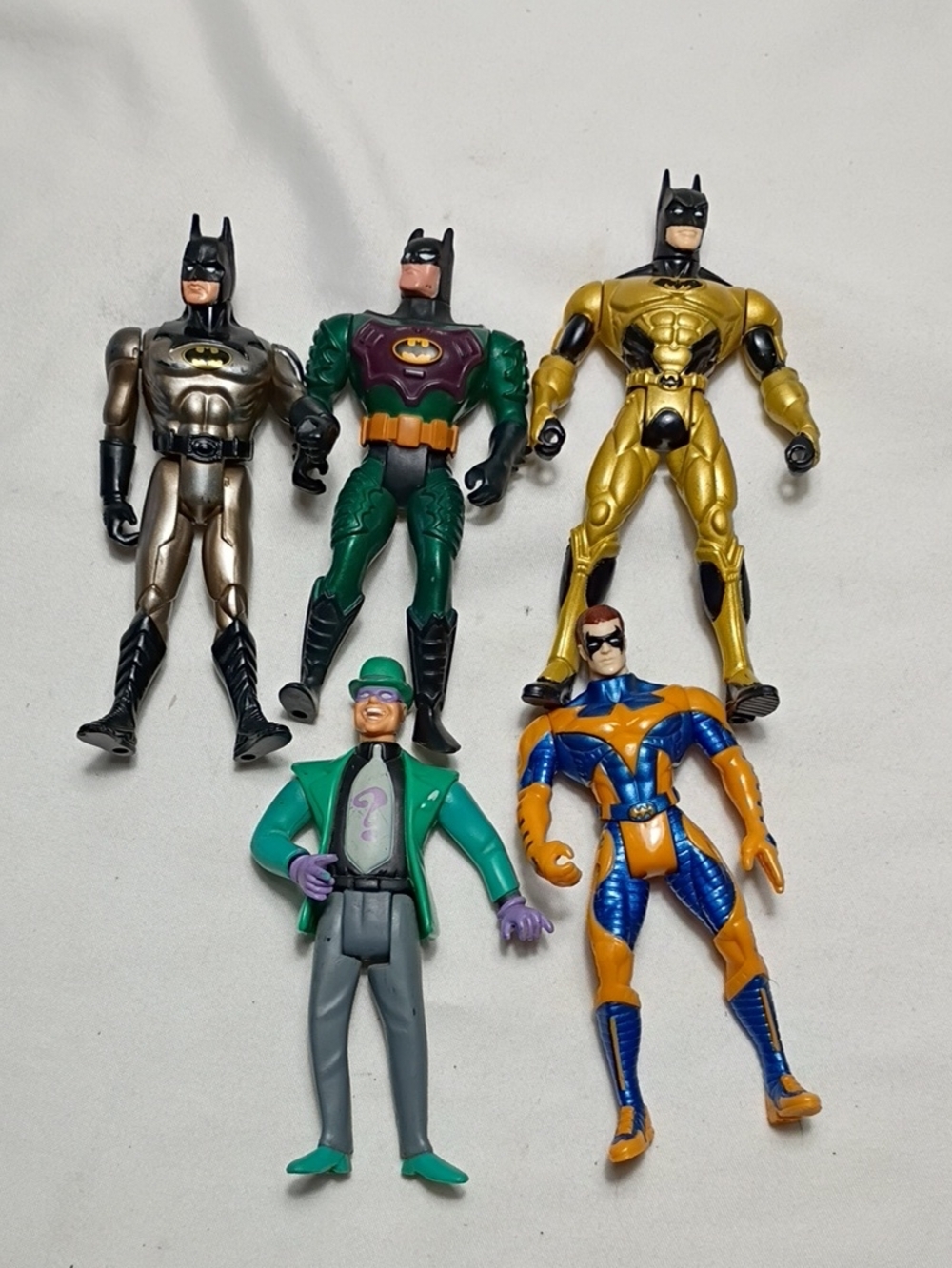 EUC Vintage Set Of 5 Kennar Batman, Robin And Joker Action Figures 1990s
